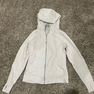 Lulu lemon scuba zip up hoodie light grey
